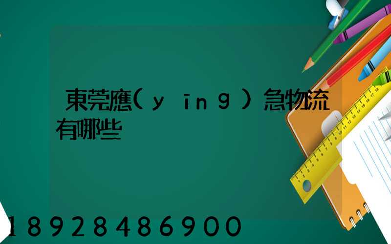 東莞應(yīng)急物流有哪些